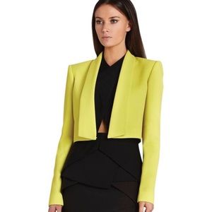 BCBGMaxAzria Emerson Cropped Blazer in Yellow XS